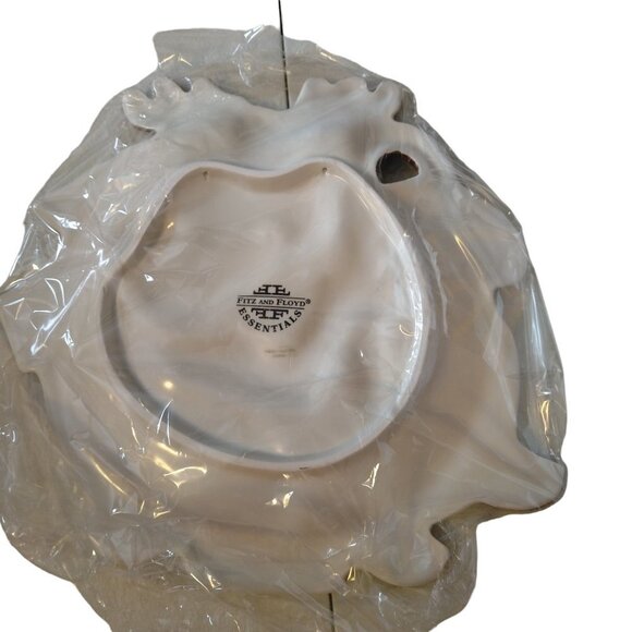 Fitz And Floyd Plaid Christmas 2063/124 Reindeer Canape Plate New Open Box - Picture 4 of 4